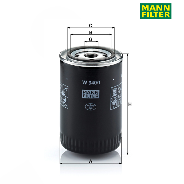 Filtro de óleo MANN W940/1