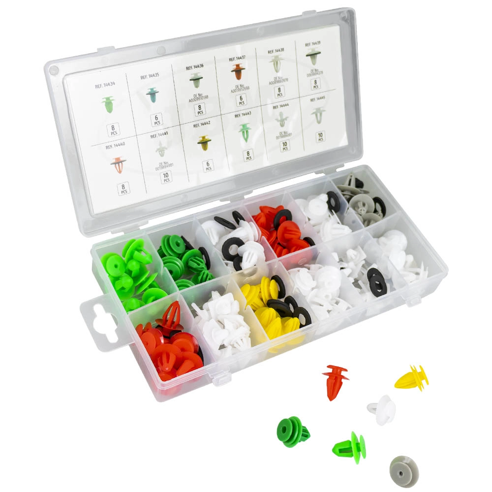 Sortido de clips para painéis e molduras de Mercedes-Benz | 96 peças