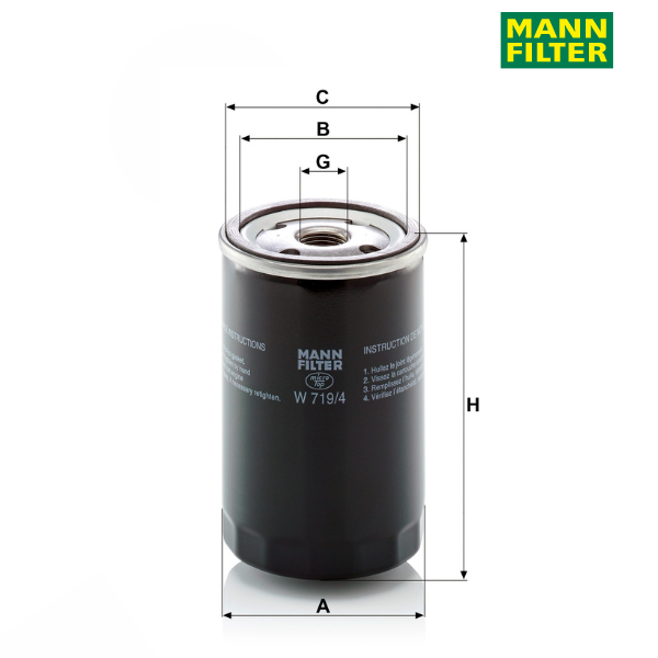 Filtro de óleo MANN W719/4