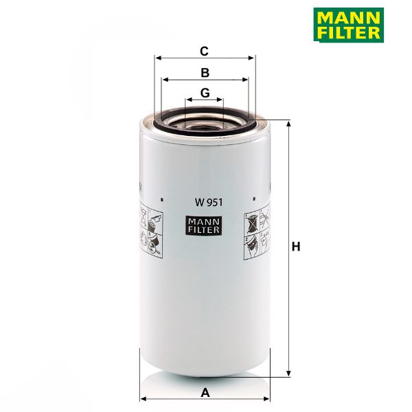Filtro de óleo MANN W951