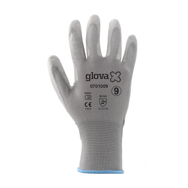 Luva Poliéster Revestimento Poliuretano | Cinzento