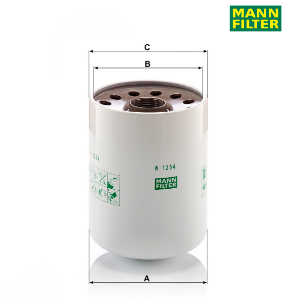 Filtro de óleo MANN W1254x