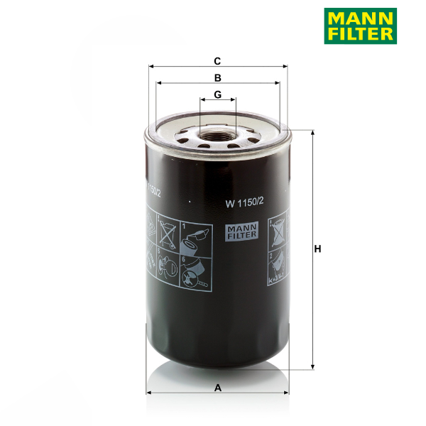 Filtro hidráulico MANN W1150/2