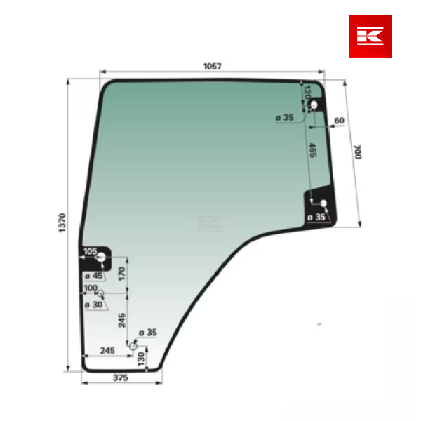 Vidro porta esquerda Deutz/Same