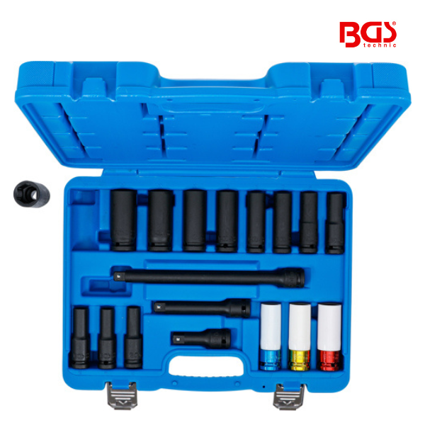 Kit chaves de impacto 1/2"  | 10 - 24 mm | 18 peças