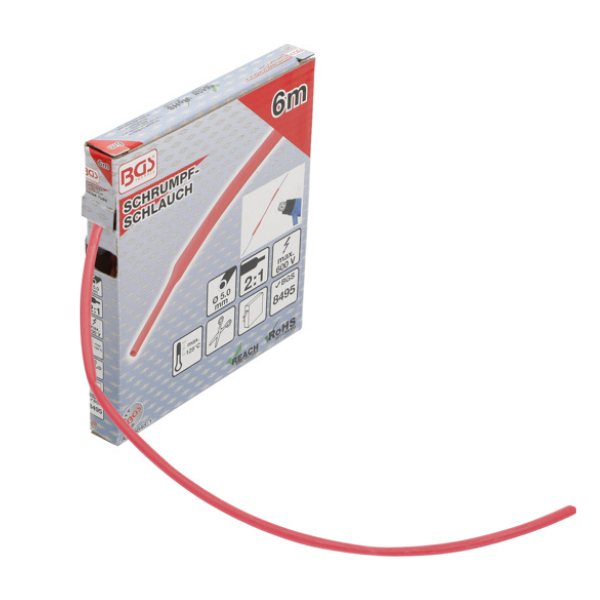 Mangueira termoretrátil | vermelha | Ø 5 mm | 6 m