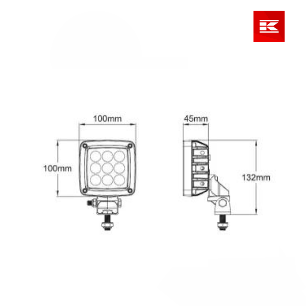Luz de trabalho LED, 27 W, 3000 lm