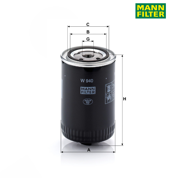 Filtro de óleo MANN W940