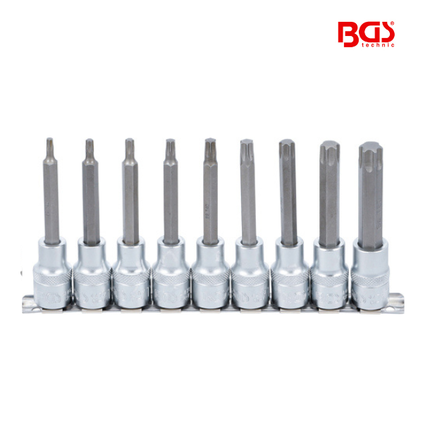Conjunto de bits 1/2" Torx | T20 - T60 | 9 peças