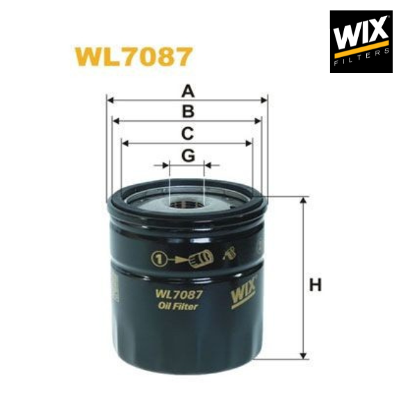 Filtro de óleo WIX WL7087