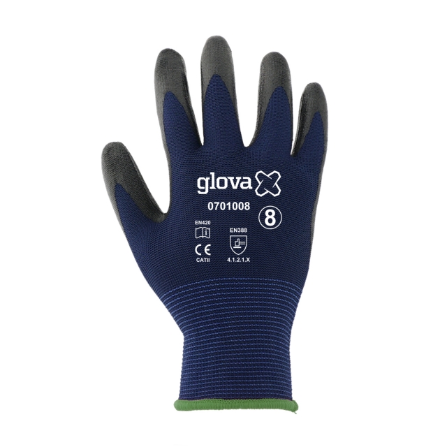 Luva Poliéster Revestimento Nitrilo | Preto