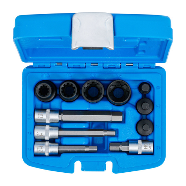 Jogo chaves caixa e bits para travões | 11 peças