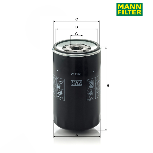 Filtro de óleo MANN W1178