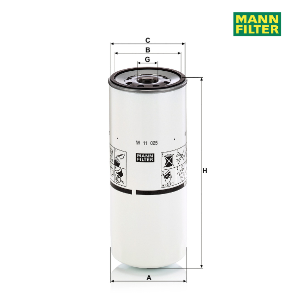 Filtro de óleo MANN W11025