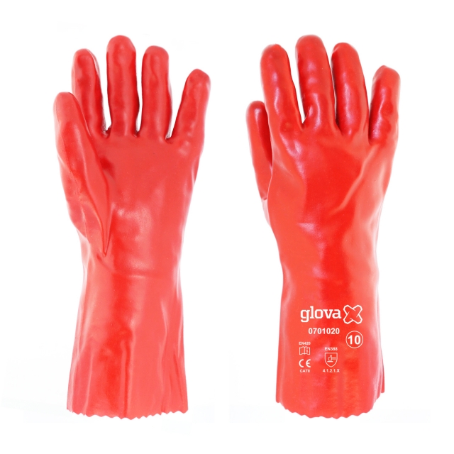 Luva PVC Vermelho 35 Cm