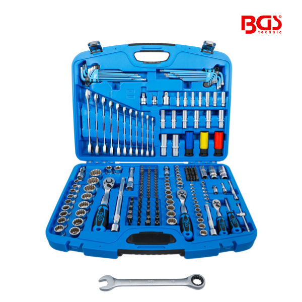 Jogo de chaves de caixa "Gear Lock" | 1/4"-3/8"-1/2"| 218 peças