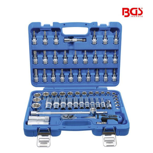 Jogo de chaves de caixa sextavada  3/8" | 61 peças