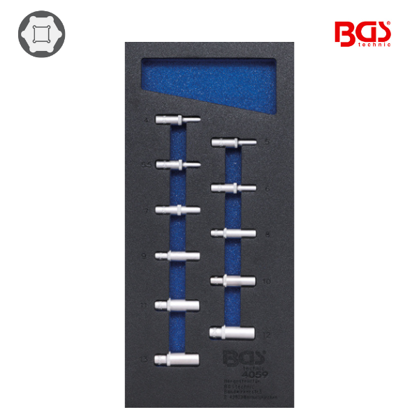 Chaves de caixa sextavada    1/4" | longas | 11 peças