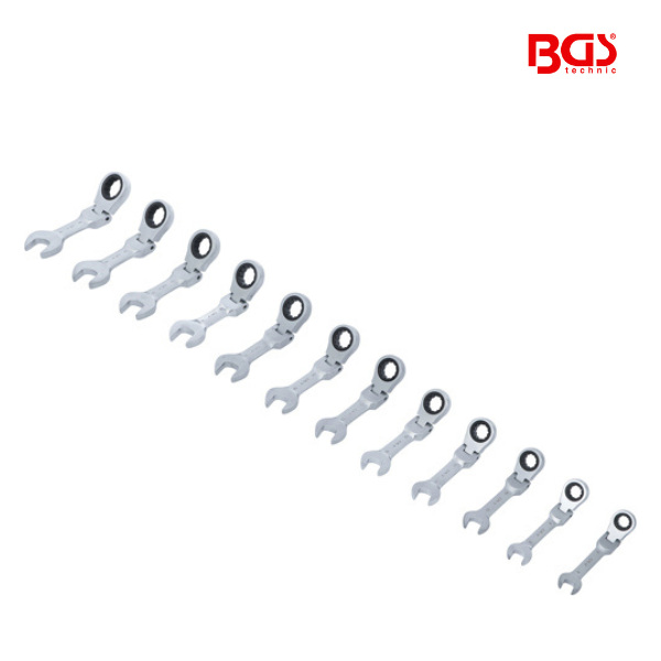 Jogo de chaves articuladas com roquete | 8 - 19 mm | 12 peças