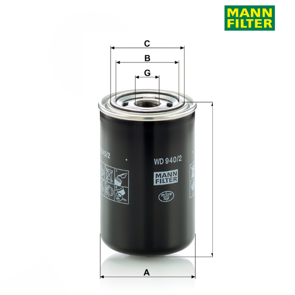 Filtro hidráulico MANN WD940/2