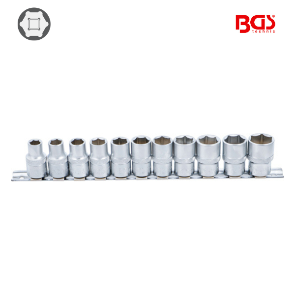 Chaves de caixa, sextavada 1/2" | 10 - 21 mm | 11 peças