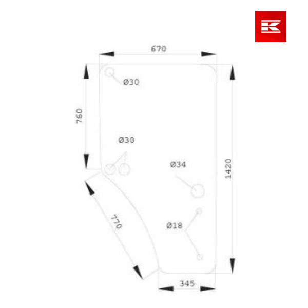 Portas/Vidro de porta lado direito