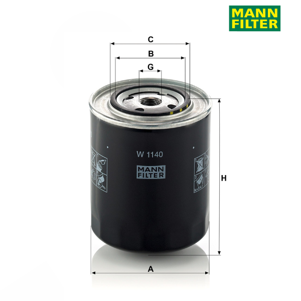 Filtro de óleo MANN W1140