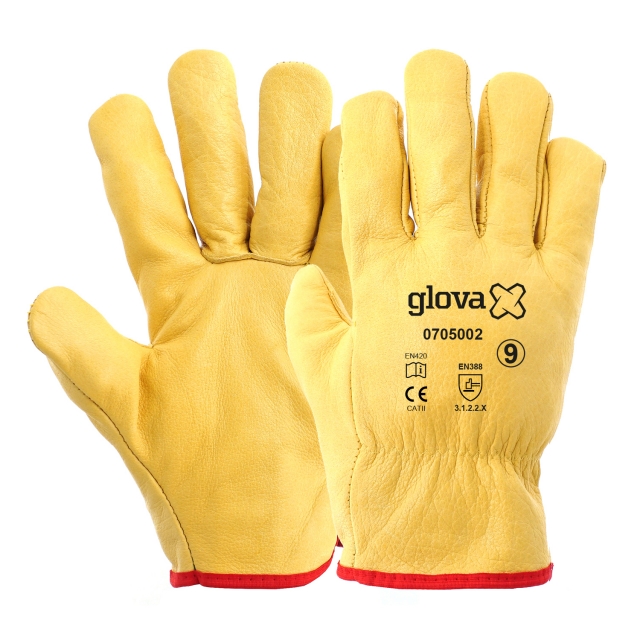Luva Tipo Chefe Pele Bovino | Amarela