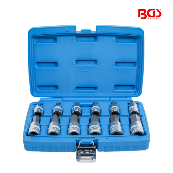 Chaves de caixa bits sextavada 1/2" | 5 - 22 mm | 12 peças