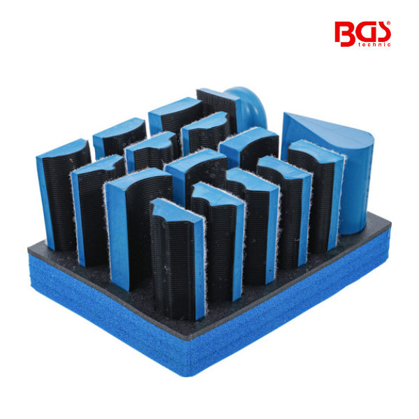 Jogo de blocos de lixamento com fita aderente | 16 peças