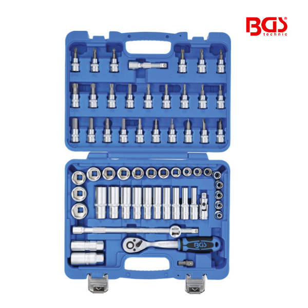 Jogo de chaves de caixa sextavada  3/8" | 61 peças