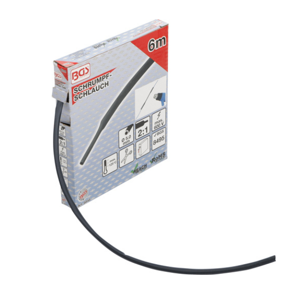 Mangueira termoretrátil | preto | Ø 5 mm | 6 m