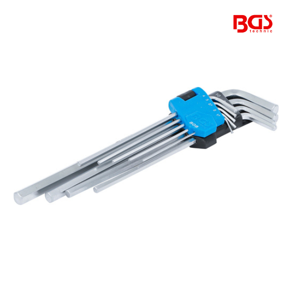 Chaves Allen | extra longas | Sextavado 1,5 - 10 mm | 9 peças