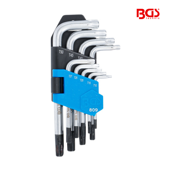 Chaves Allen | curtas | Torx T10 - T50 | 9 peças