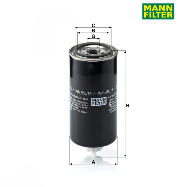 Filtro de combustível MANN WK950/16x