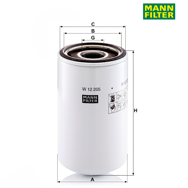 Filtro de óleo MANN W12205