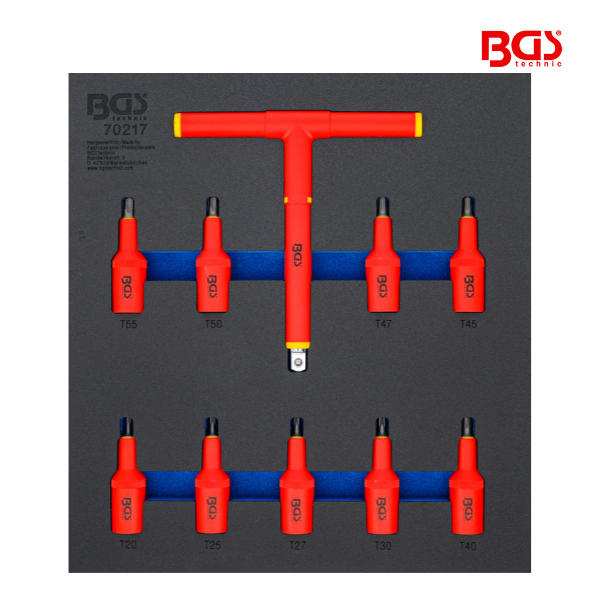 Conjunto de pontas VDE 1/2" | Torx T20 - T55 | 10 peças