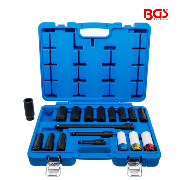 Kit chaves de impacto 1/2"  | 10 - 24 mm | 18 peças