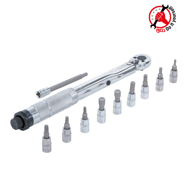 Conjunto de chave dinamométrica 1/4" | 2 - 24 Nm | 11 peças