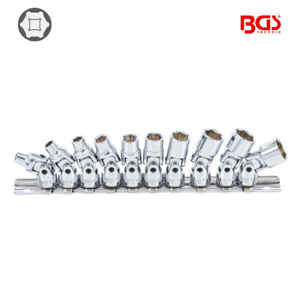 Jogo de chaves de caixa articuladas 1/4" | 5 - 13 mm | 10 peças