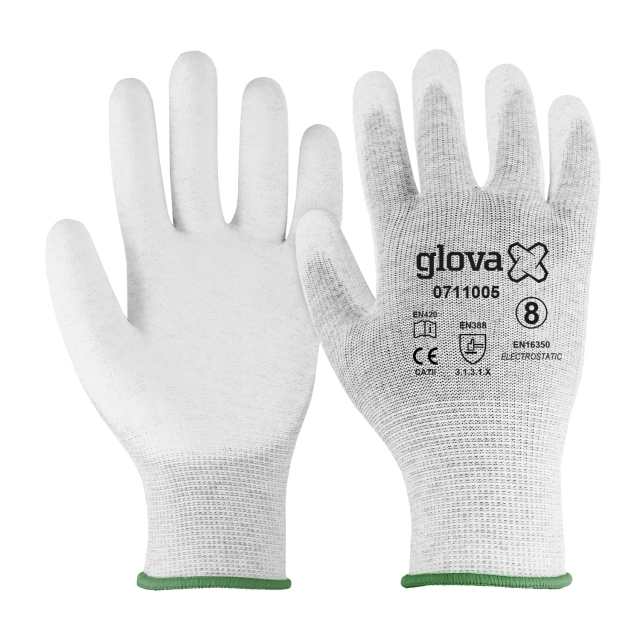 Luva Poliester/Fibra Carbono Revest. Poliuretano