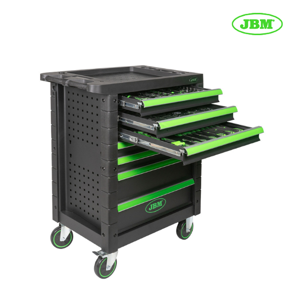 Carrinho de ferramentas com 7 gavetas | Verde