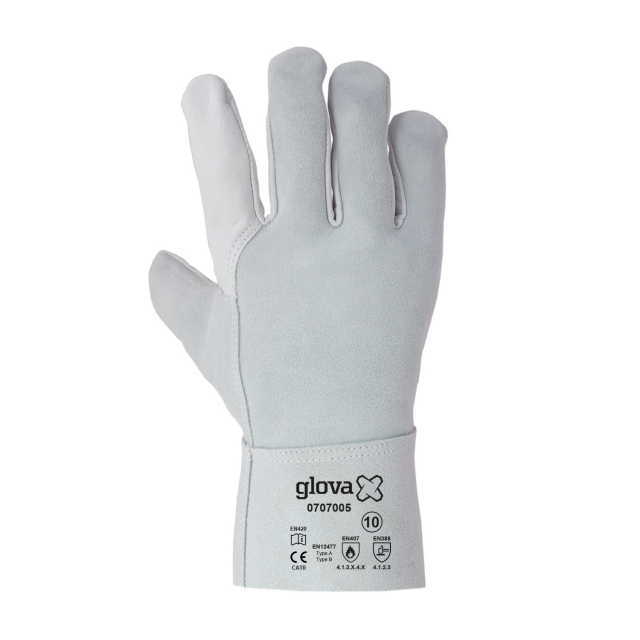 Luva Soldador Mista Bovino Cinzenta 27 cm