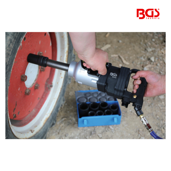 Chaves de caixa de impacto sextavada 1"  longas | 27 - 50 mm | 8 peças