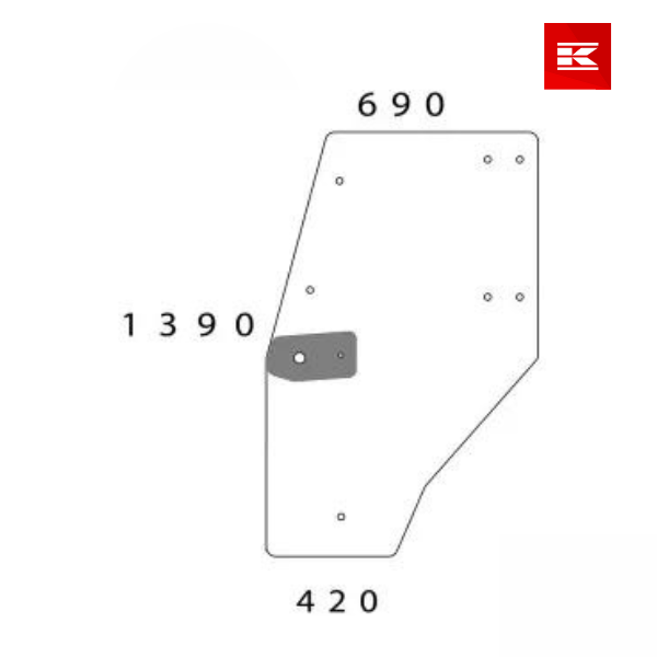 Vidro de porta p/DEUTZ-FAHR