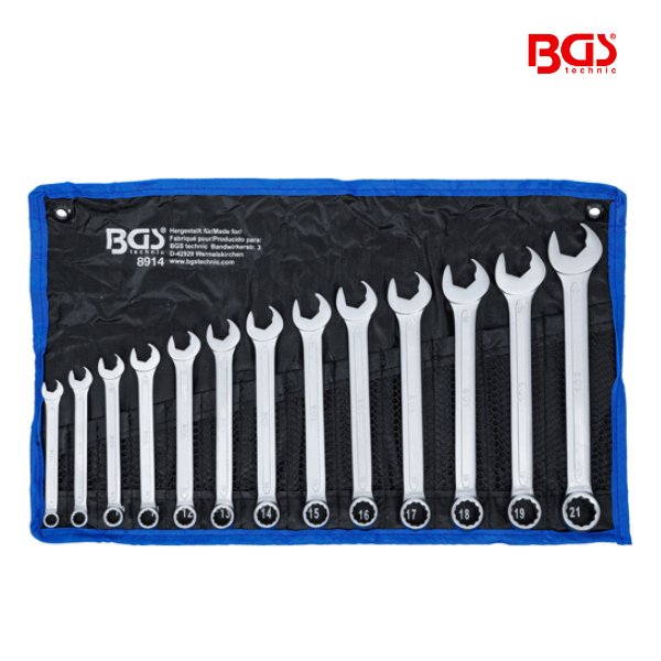 Chaves combinadas boca com função de roquete 8 - 21 mm | 13 peças