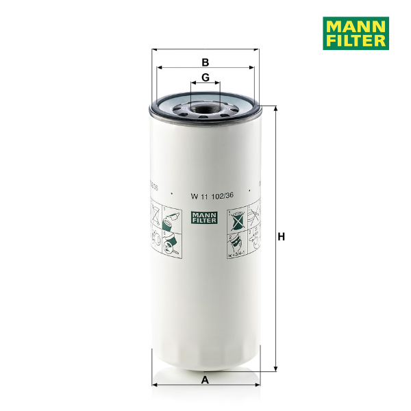 Filtro de óleo MANN W11102/36