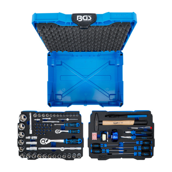 Conjunto de chaves 1/4" / 1/2" | BGS systainer® | 77 peças