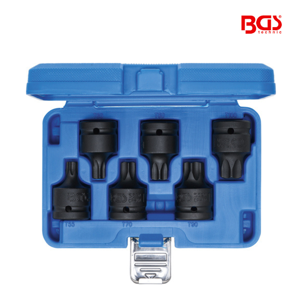 Conjunto de bits impacto 3/4" | Torx T55 - T100 | 6 peças