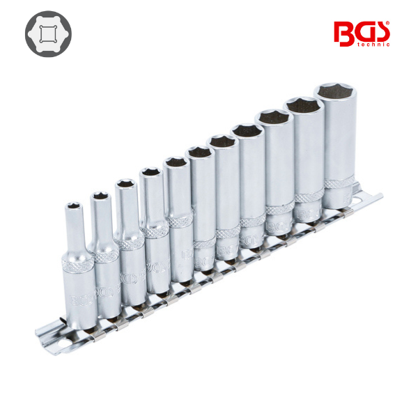 Jogo   de chaves de caixa sextavada  1/4" | 4 - 13 mm | 11 peças